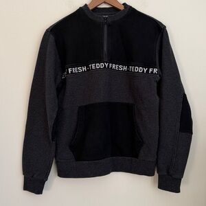 Teddy Fresh Quarter Zip Tape Pullover sweatshirt S